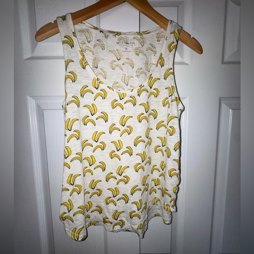 Lucky Brand Graphic Banana Tank – M – Casual Summer Top - Picture 1 of 3